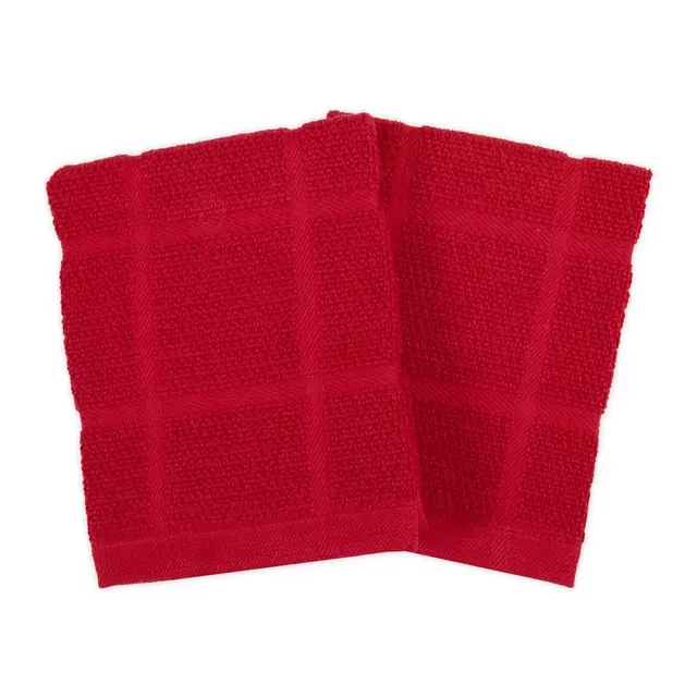 KitchenSmart® Colors Solid Dish Cloths in Red (Set of 2)