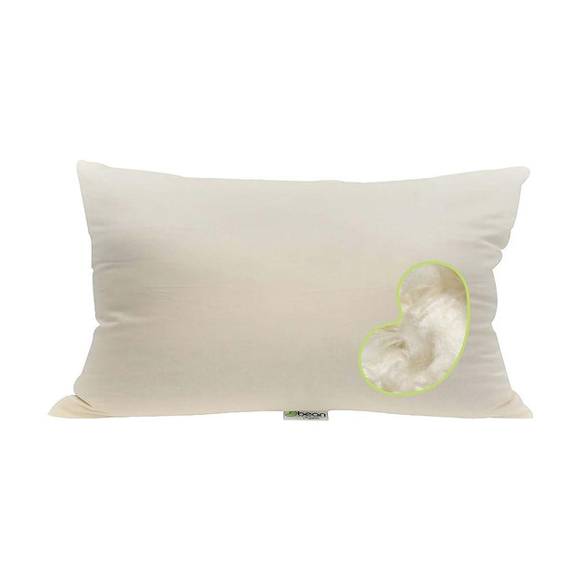 Bean Products Euro Size Premium Kapok Pillow - Breathable, Eco-Friendly and Durable Organic Cotton Fabric Neck Pillow - Soft and Supportive for Neck Support and Comfort - Made in The USA, 12" x 20"
