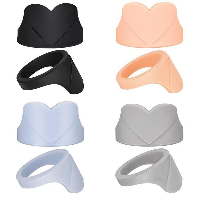PCJJ Ring Protector for Working Out 4PCS Silicone Ring Guards for Men and Women Heart-Shaped Wedding Bands Cover Protector
