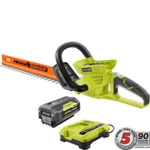 24 in. 40-Volt Lithium-Ion Cordless Hedge Trimmer - 2.6 Ah Battery and Charger Included