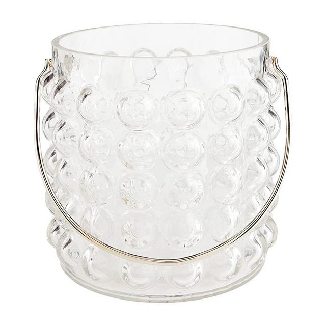 Mud Pie Bubble Glass Ice Bucket; 8" X 7" Dia