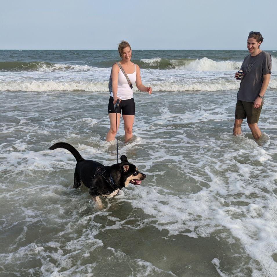 Leif's first trip to the beach. We go camping at Surf Side with David's parents for a week most summers.
