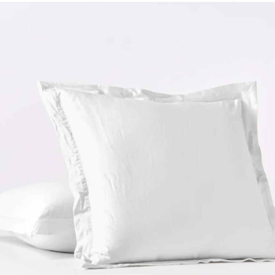 Coyuchi Organic Relaxed Sateen Sham Alpinr White
