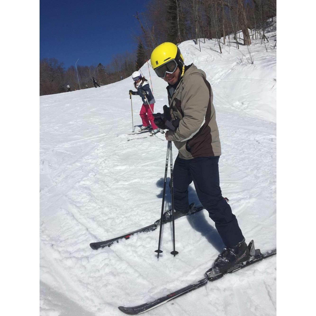 On our first ski trip together in Quebec.