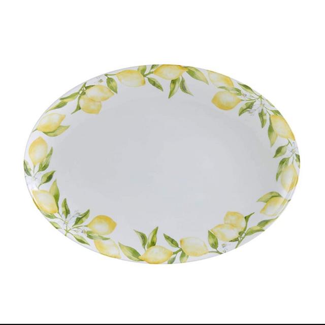 Mikasa Lemons Oval Serving Platter, 14-Inch, Multicolor