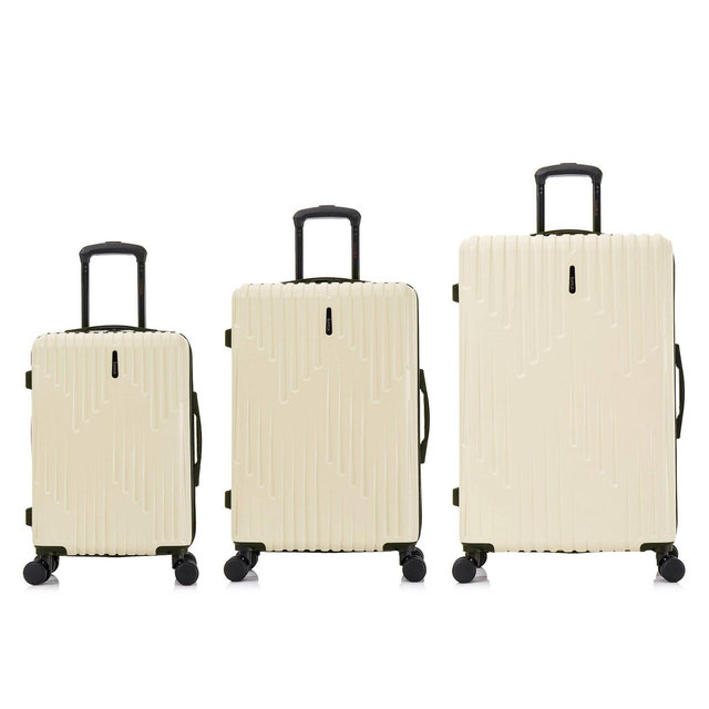 InUSA Drip Lightweight Hardside Spinner 3pc Luggage Set -Sand