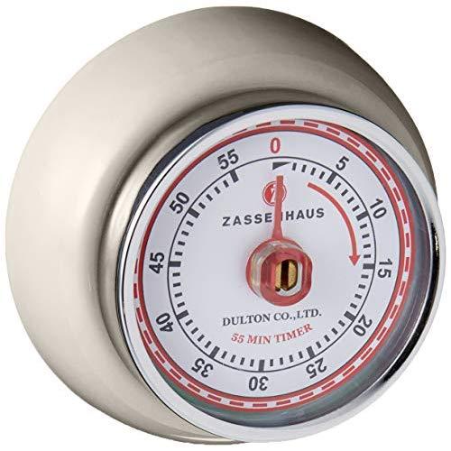 Zassenhaus 60-Minute Magnetic Steel "Retro" Kitchen Timer, Cream