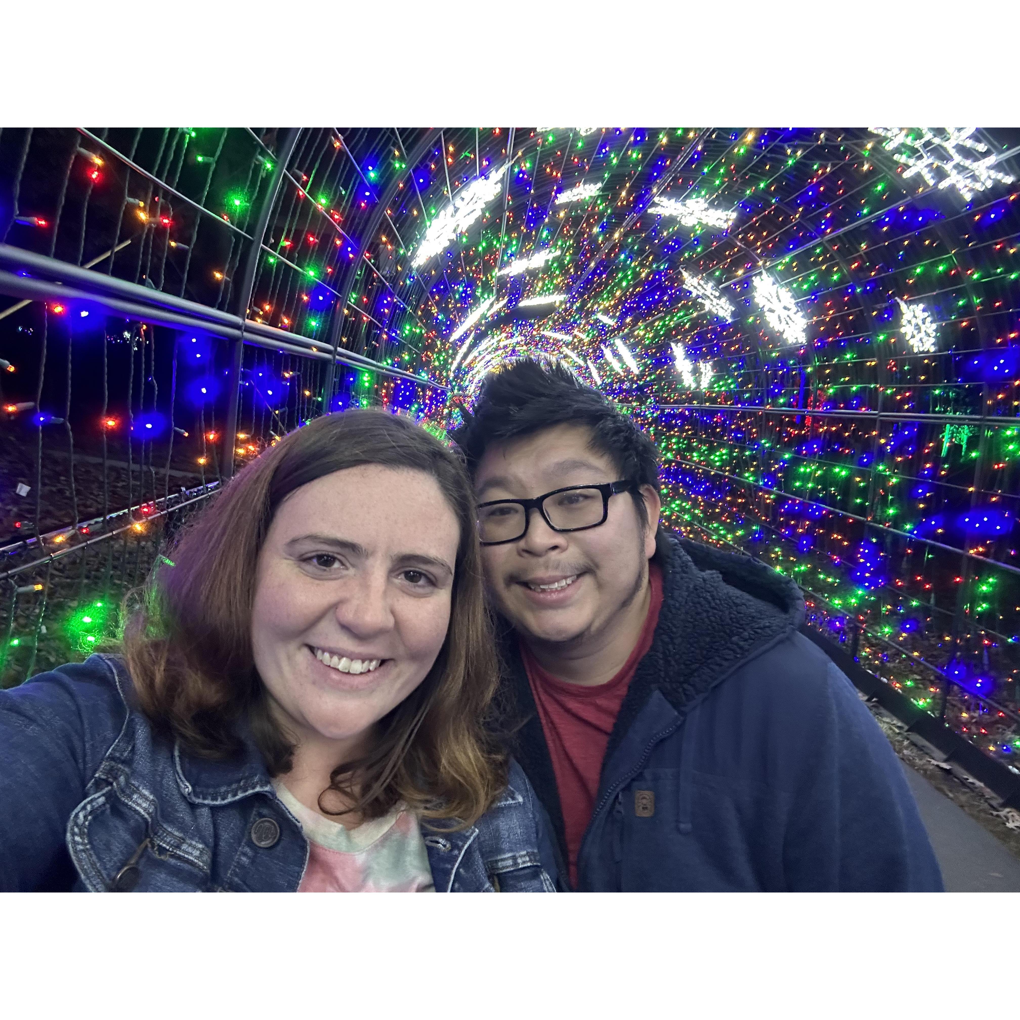 Chris helped setup lights at the Greensboro Science Center.