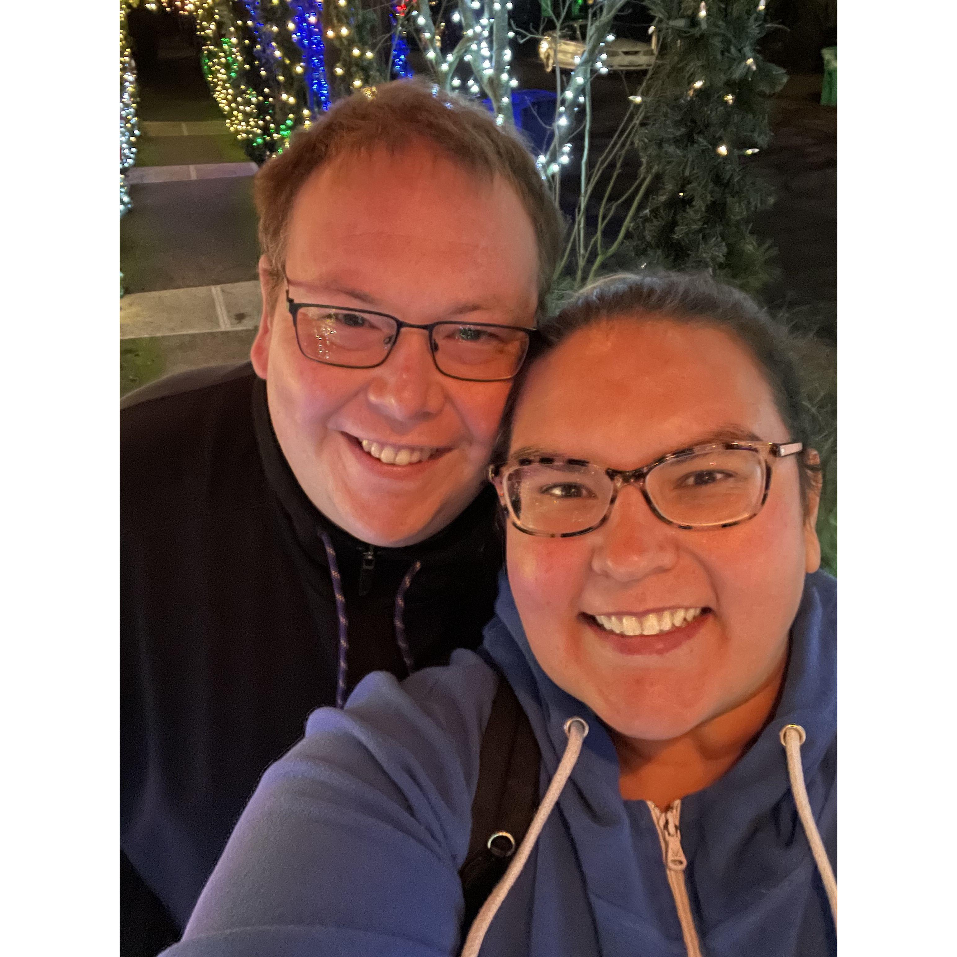 Our first Christmas together to view Christmas Lights! Of course I had to take him to the Geneva House in North Portland.