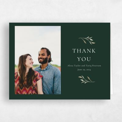 Green Monogram Wedding Thank You - Somerset Photo
