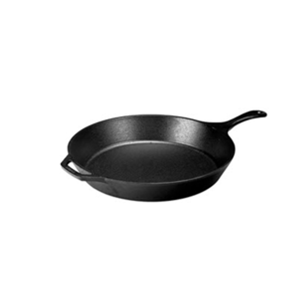 Lodge 15 Inch Cast Iron Pre-Seasoned Skillet – Signature Teardrop Handle - Use in the Oven, on the Stove, on the Grill, or Over a Campfire, Black