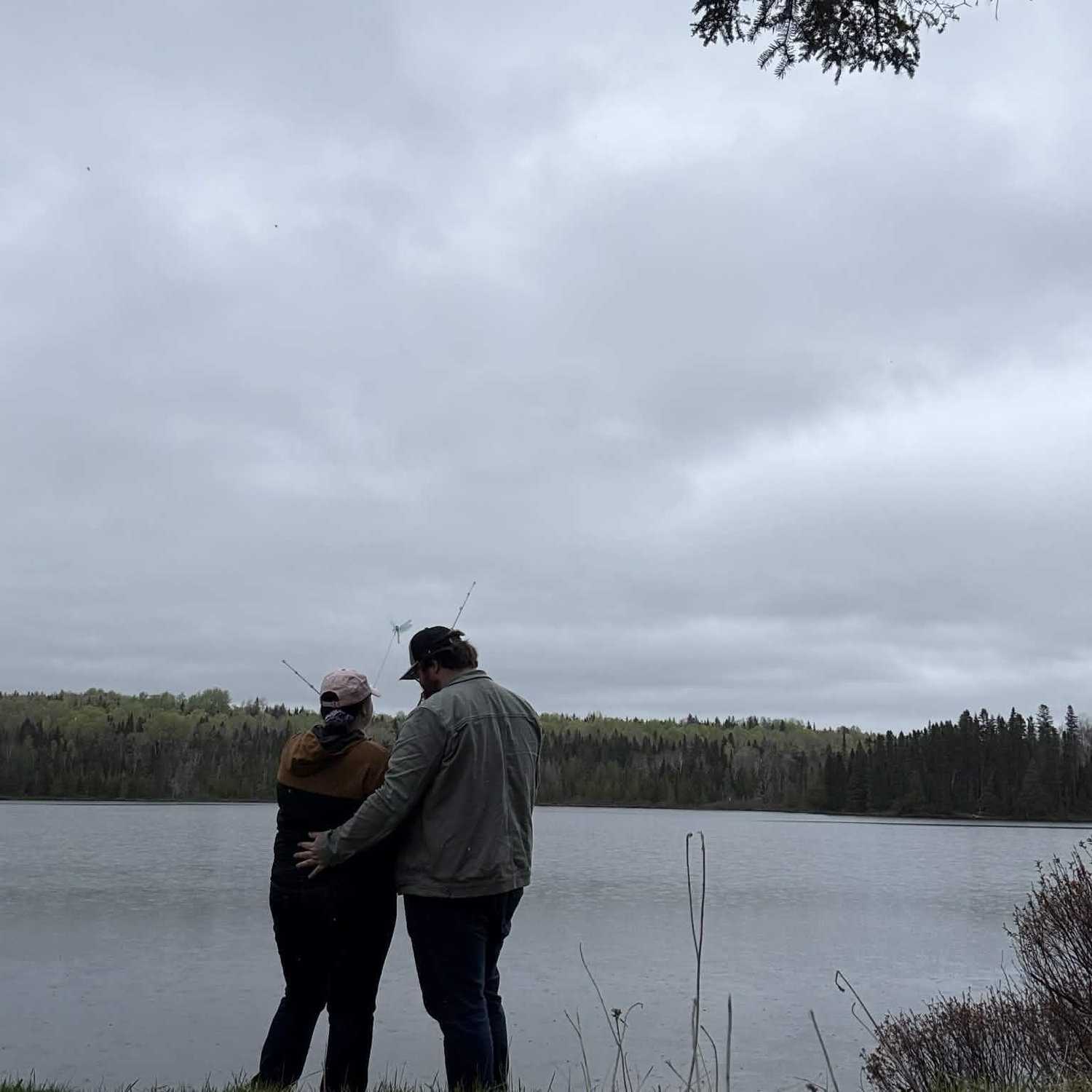 Fishing at Mount Carleton. She caught a fish, he...was not so lucky