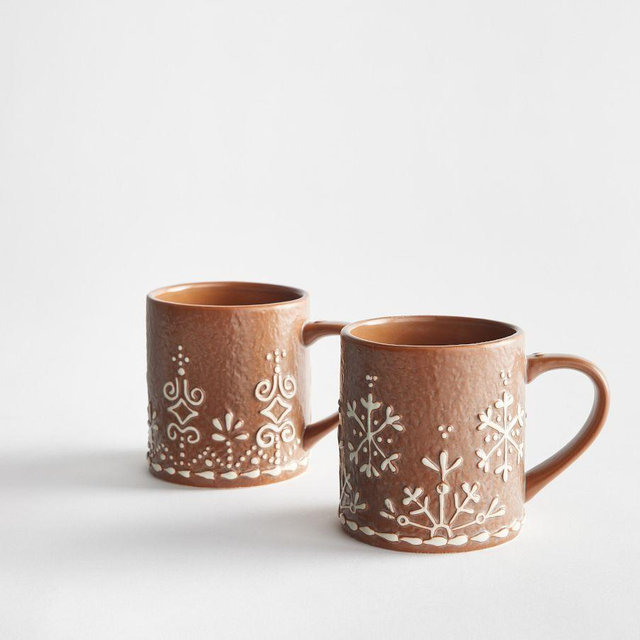 Gingerbread Mixed Mugs, Set of 2