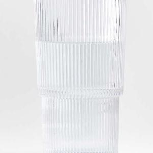 Atwell Stackable Textured Ribbed Highball Glass + Reviews | Crate & Barrel