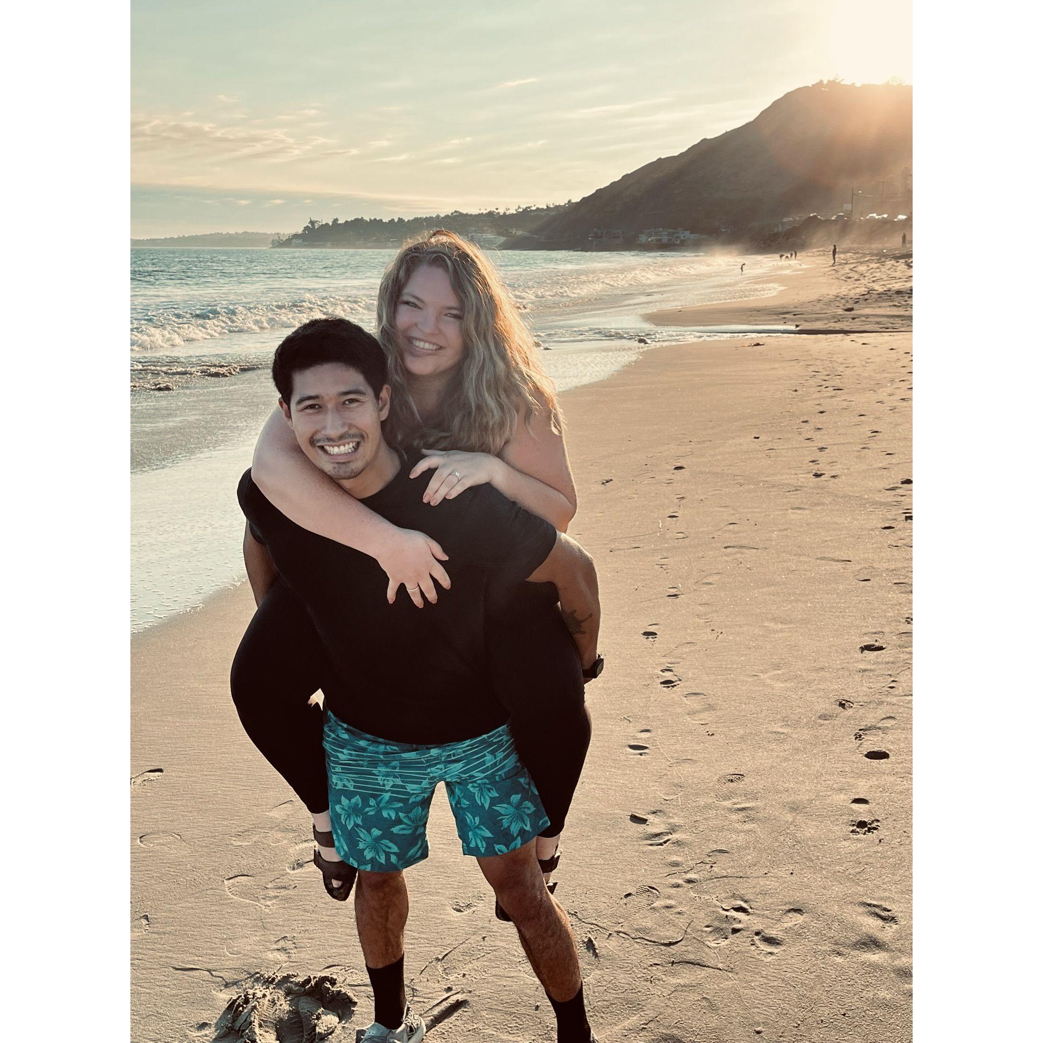 One of the pictures Logan shot for us at the beach in Malibu to announce our engagement!