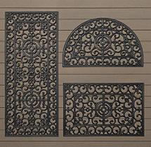Fleur-de-Lys Rubber Doormat Double-Wide
