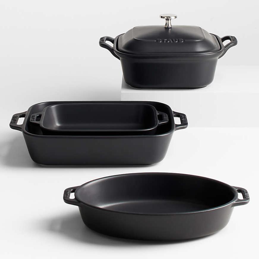 Staub Ceramics Black 5-Piece Bakeware Set
