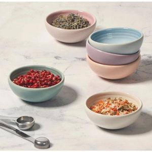 Le Creuset Stoneware Set Of 6 Vancouver Pinch Bowls, Pastel Multi Color