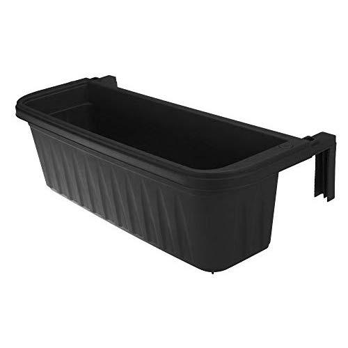 Apollo Exports International AP-30218BK 24" Adjustable Railing Planter, Black