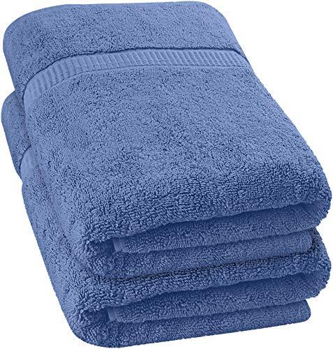 Utopia Towels Luxurious Jumbo Bath Sheet (35 x 70 Inches, Electric Blue) - 600 GSM 100% Ring Spun Cotton Highly Absorbent and Quick Dry Extra Large Bath Towel - Super Soft Hotel Quality Towel (2-Pack)