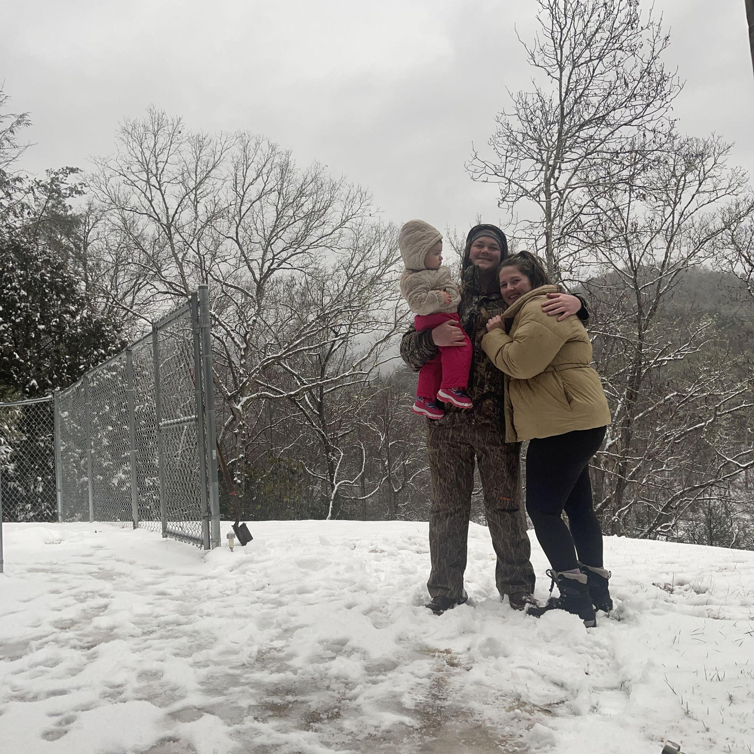 First snow on Stamey Cove together!