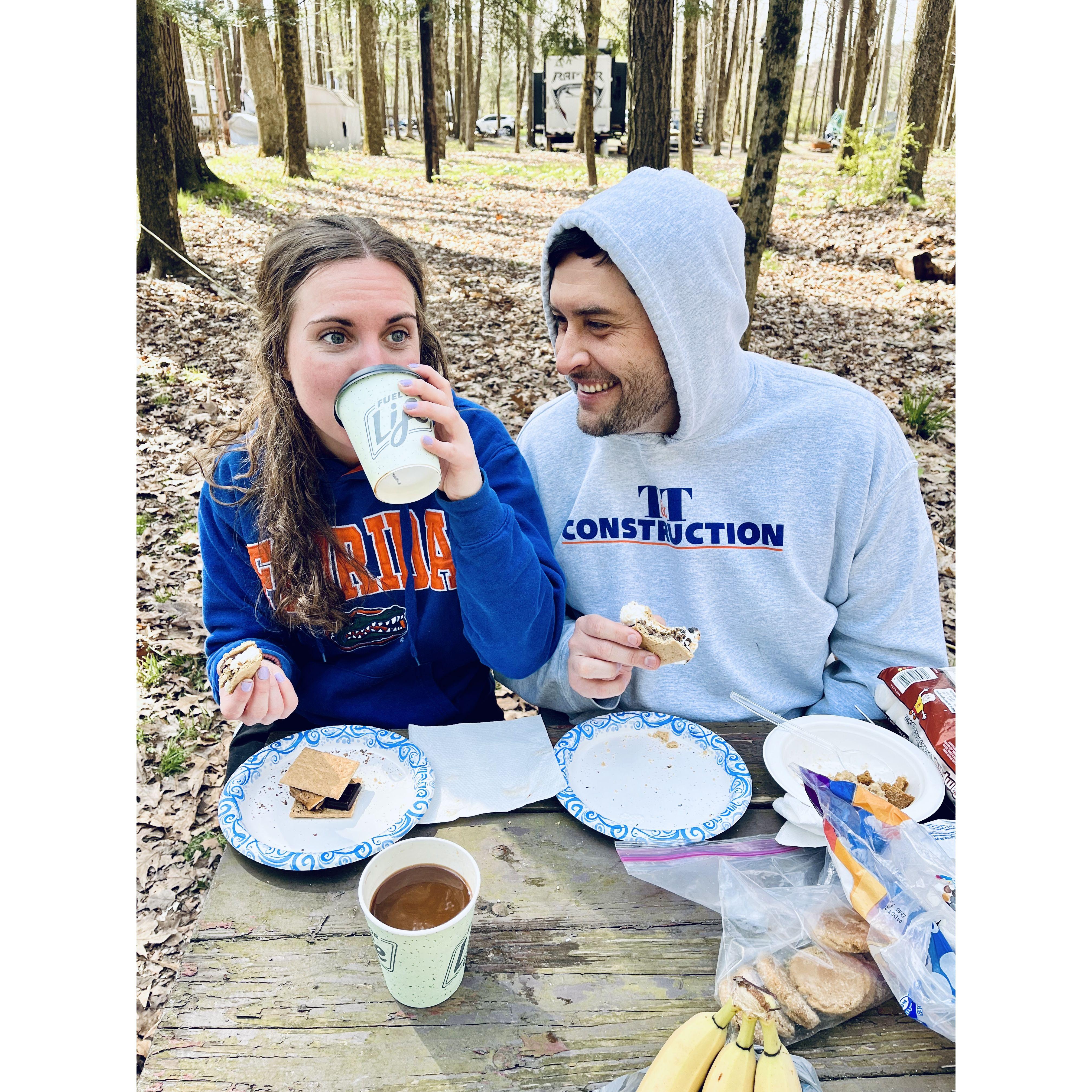 Andres had his first (and 5th) s'more ever! He was a fan. Made Hannah's marshmallow-loving heart very happy.