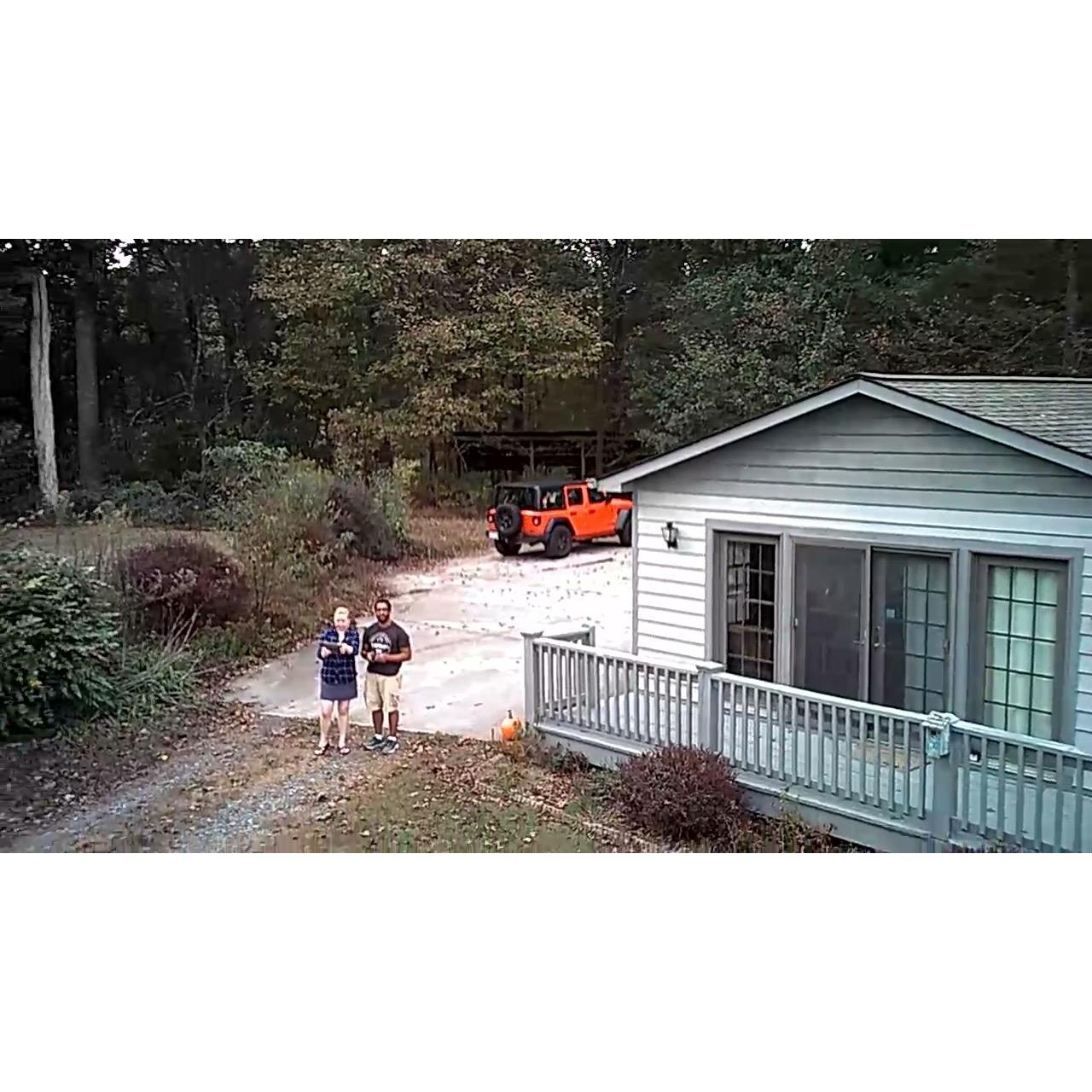 Parker flying his drone