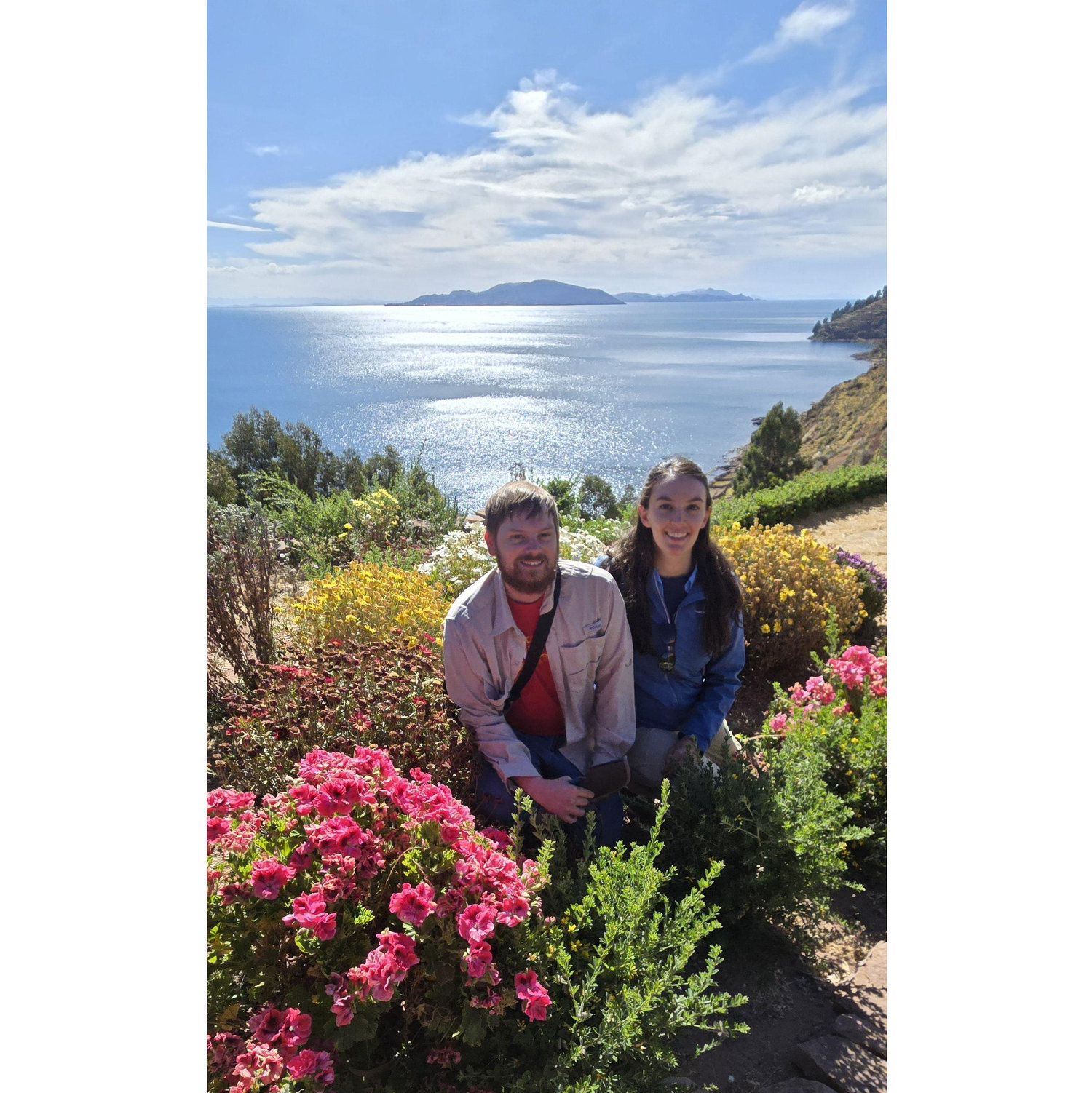 Lake Titicaca, Peru: tiny people in a giant flower bed.