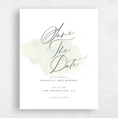 Grassy Sage, Green Wedding Save the Date - Lombok Portrait