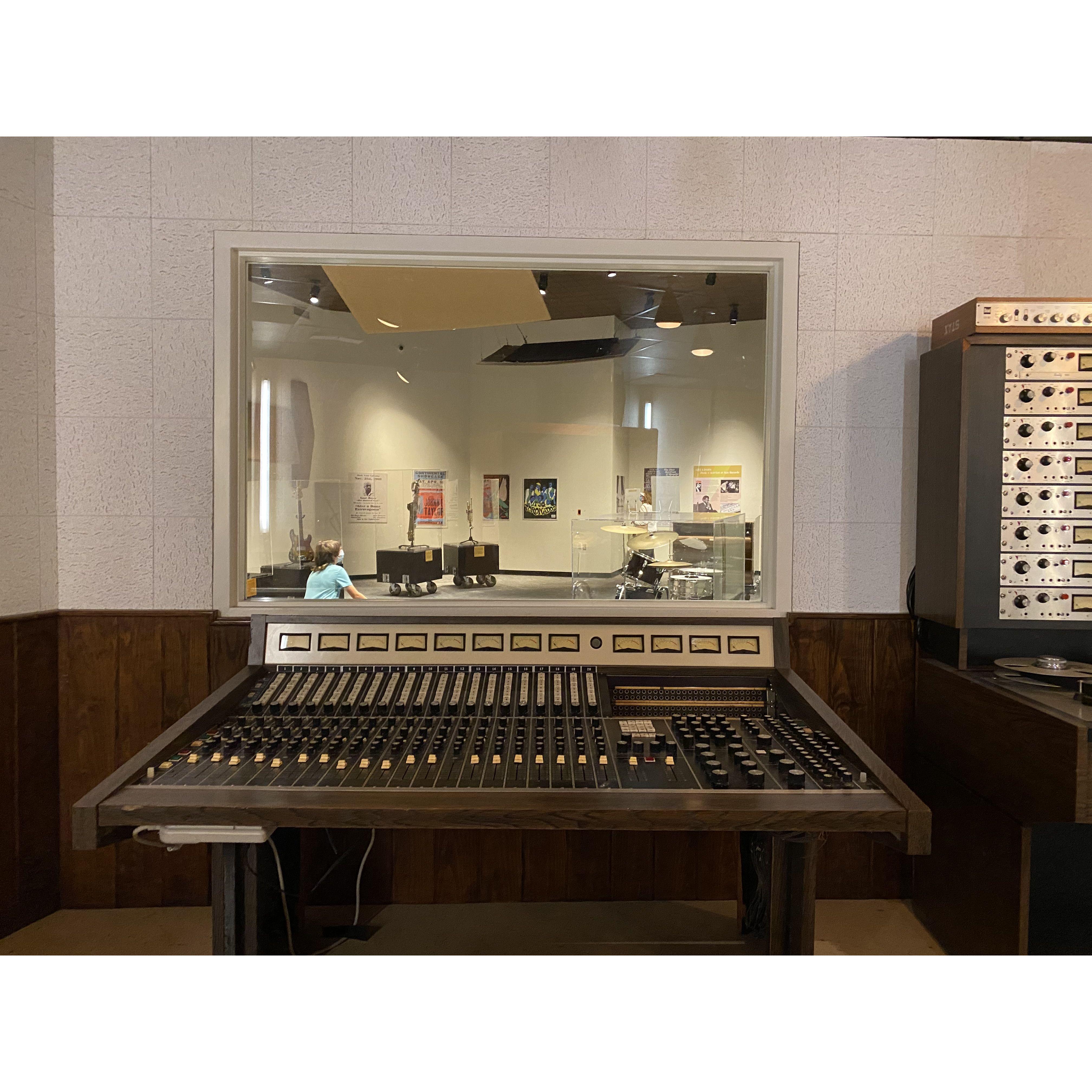 Erin in the control room and PJ and Micah in the studio where some of the best music was made