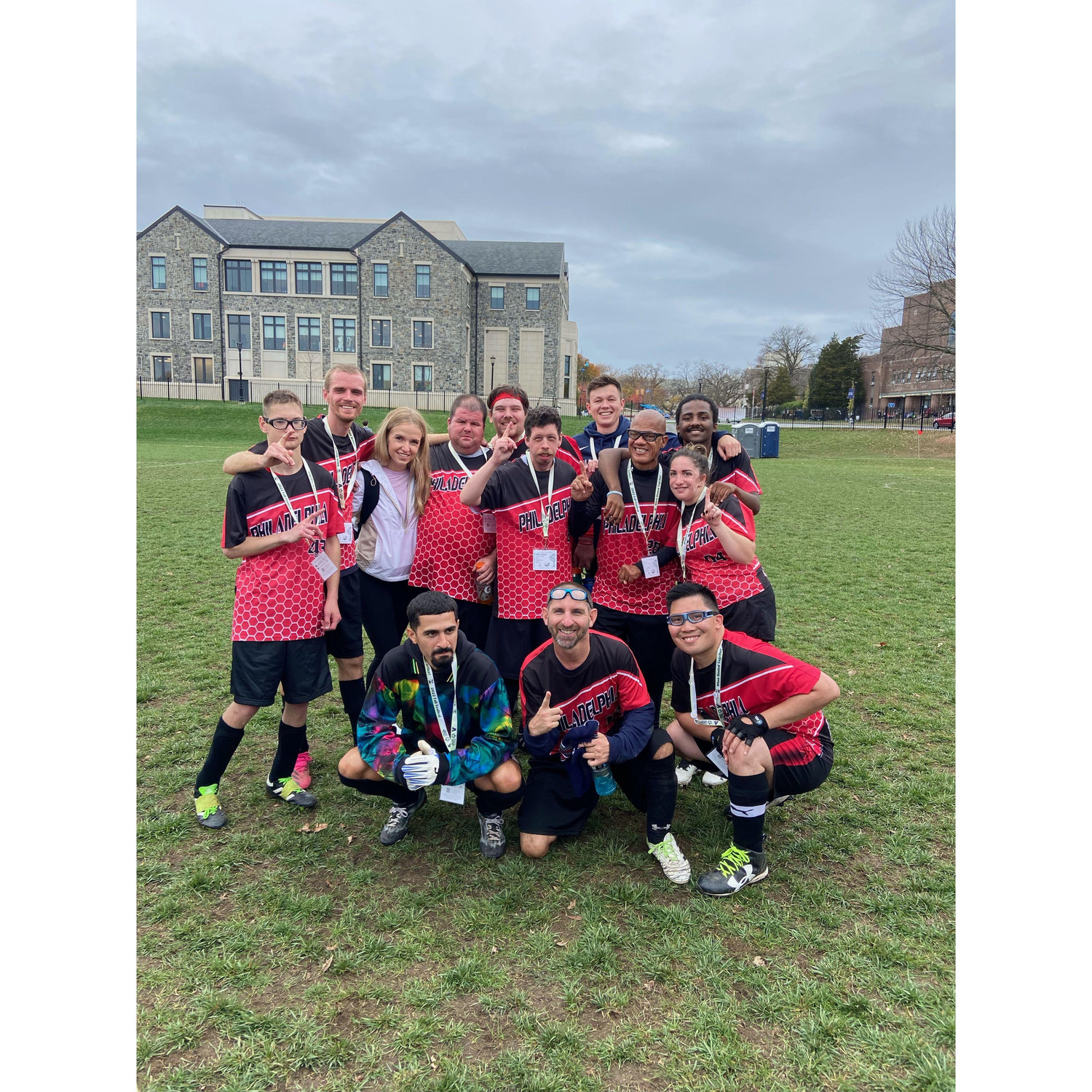 Matt coaches the Philly Strikers Special Olympics soccer team. Megan is the team photographer and usually much more popular than Coach Matt.