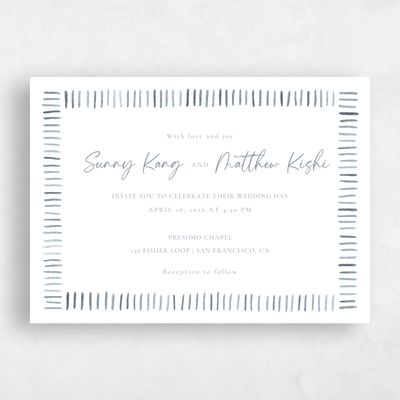 White Wedding Invitation - Lund Landscape
