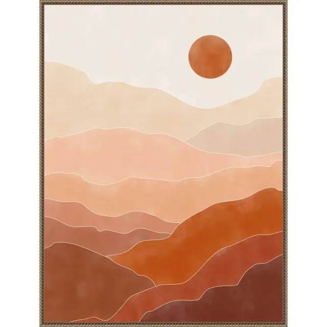 Amanti Art Terracotta No 37 by Elena Ristova Canvas Wall Art Print Framed 32-in. W x 42-in. H.