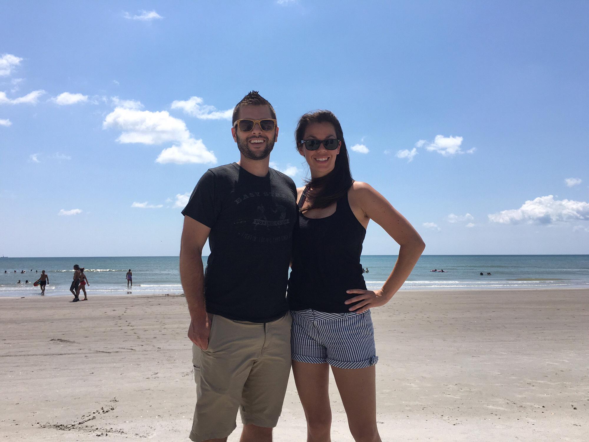 In Florida at the beach. Nichole's first time in the Atlantic.