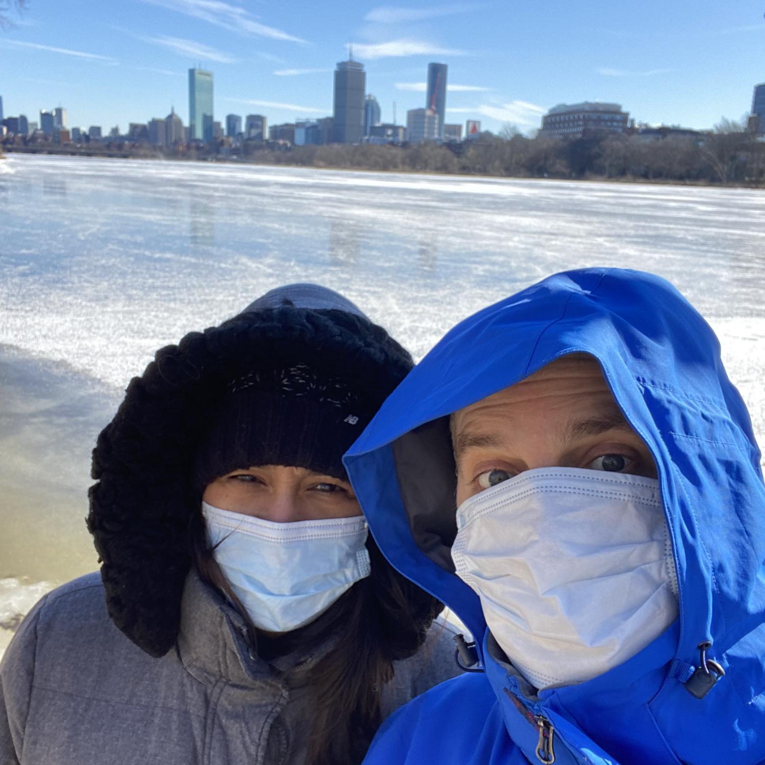 3 degrees Fahrenheit on Charles River. Taken from the Cambridge side.