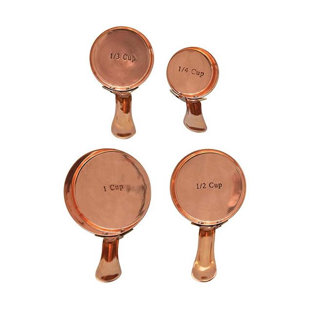 Creative Co-Op Copper & Brass, Set of 4 Measuring Cup, 6"