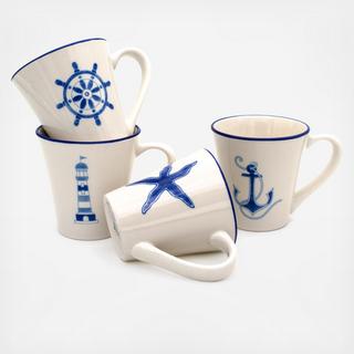 Ahoy Assorted Mugs, Set of 4