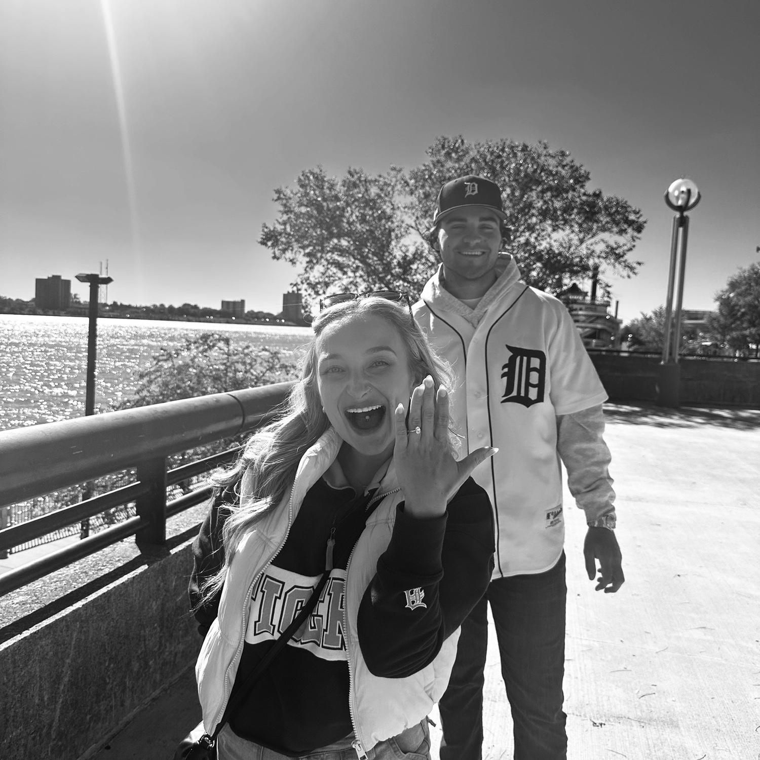 The day he proposed on the Detroit Riverwalk right before the Tigers play the ALDS 10.9.26