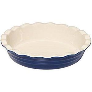 Baker's Advantage Ceramic Deep Pie Dish, 9-1/2-Inch, Blue