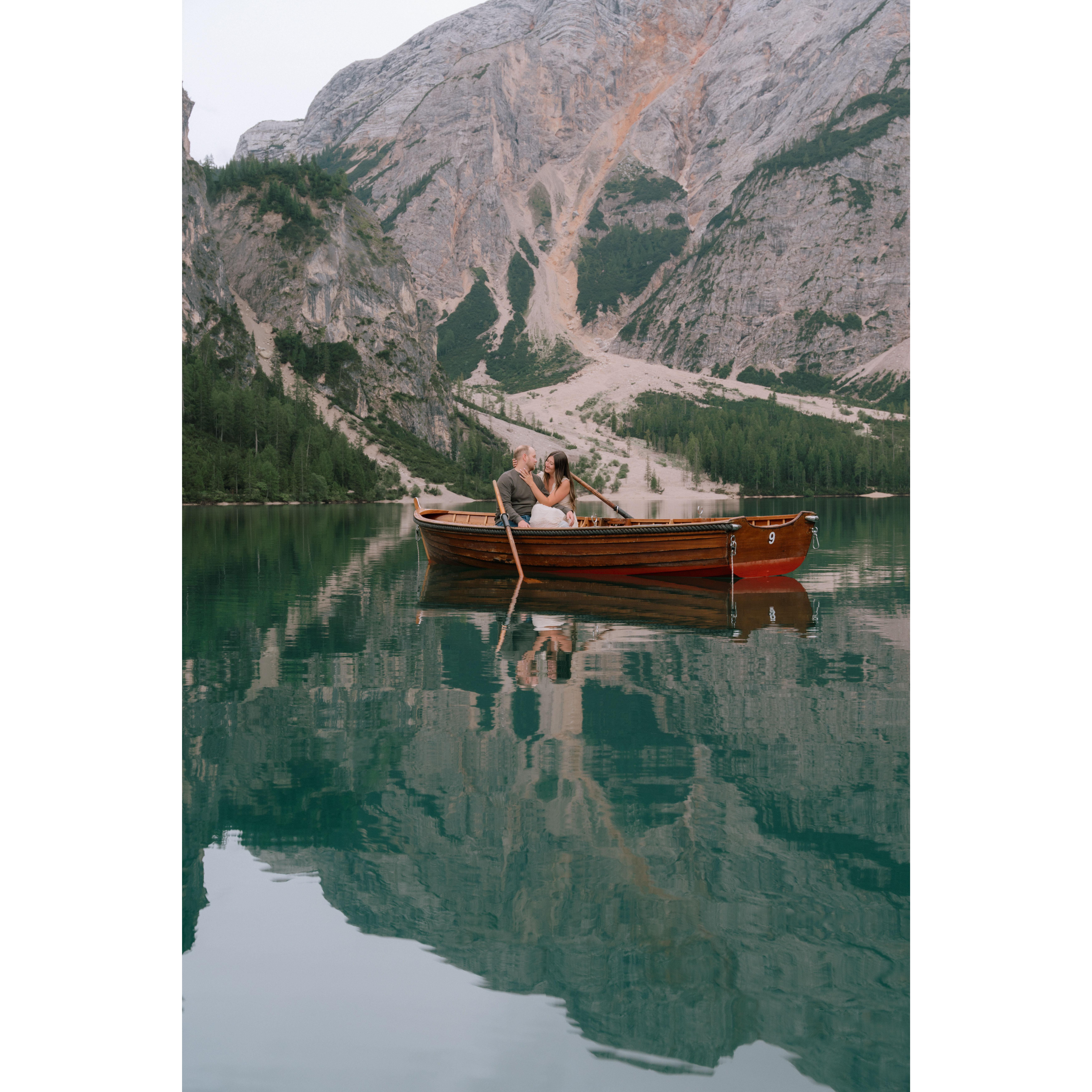 engagement photos on Lago di Braies, Dolomiti, Italy!!!