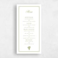 Green Wedding Menu - Passage
