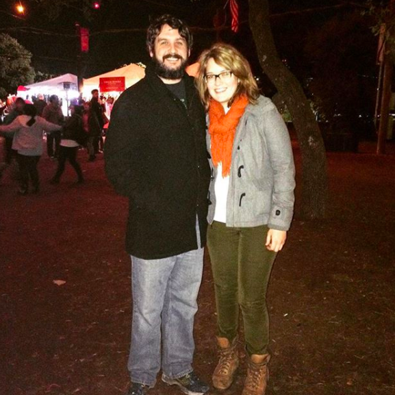 Laura and Taylor at the Trail of Lights, our first holiday season together, December 2015