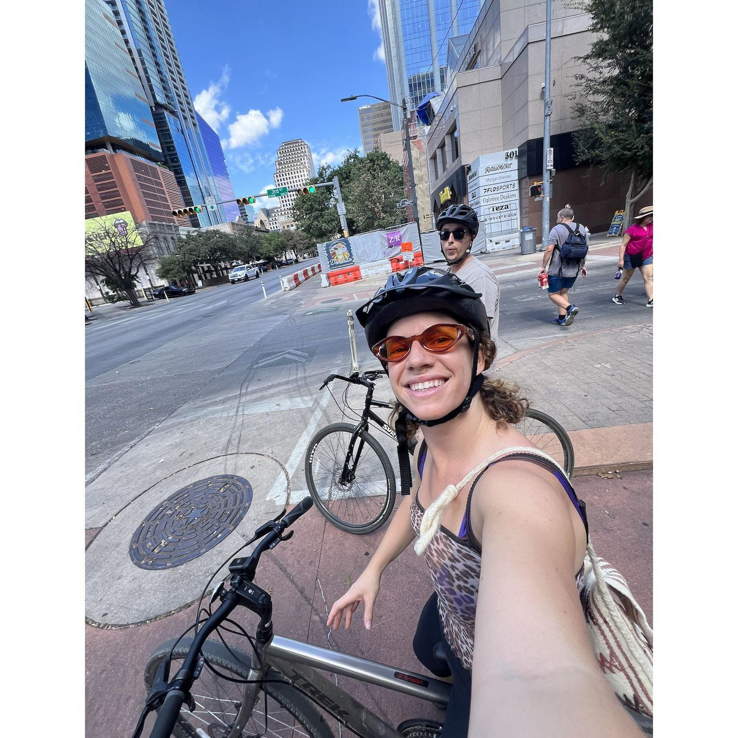One of our favorite activities: biking to Barton Springs together