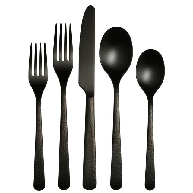 Our Table™ Cecil Hammered Black Satin 20-Piece Flatware Set