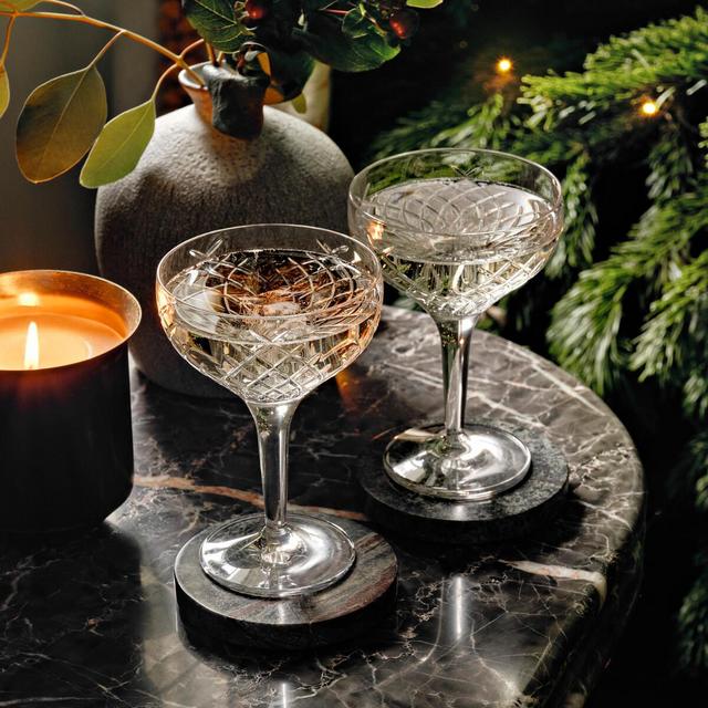 Barwell Cut Crystal, Champagne Coupe, Set of Four