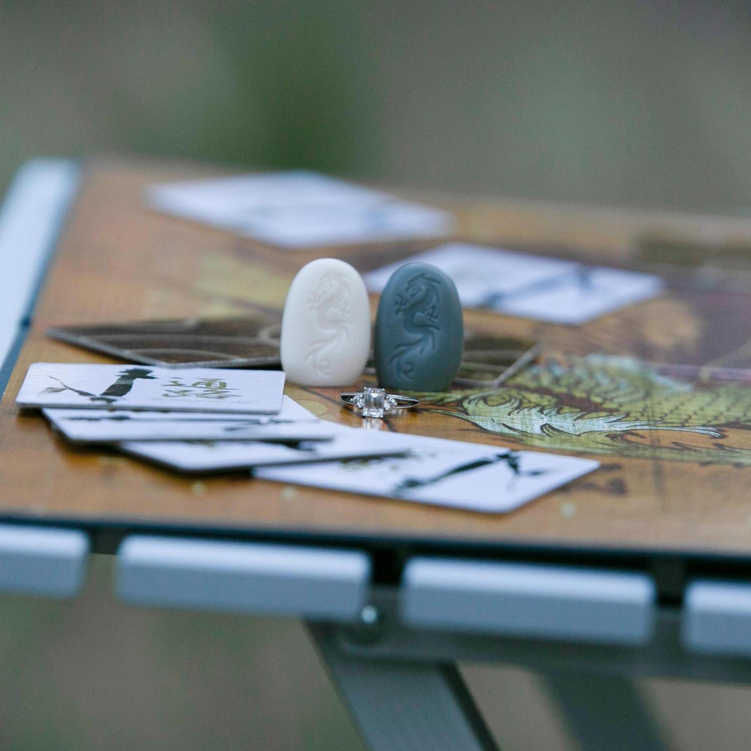 Andrea's ring with one of our favorite board games, Tsuro.