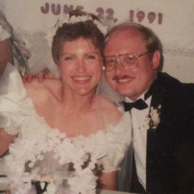 My parents' wedding day on June 22, 1991.
I am wearing the same dress on my wedding day!