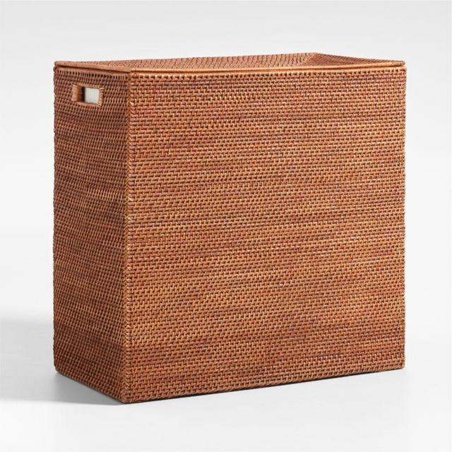 Crate & Barrel Hamper with Divided Liner