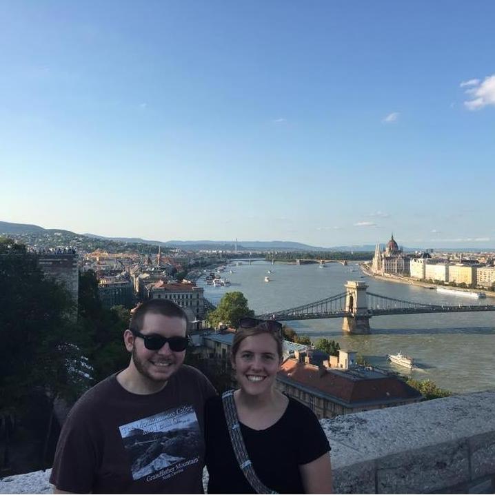 Our first international trip! Taken atop Buda Castle on the banks of the Danube River in Budapest, Hungary.