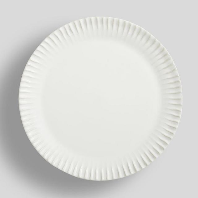 Ridge Textured Stoneware Salad Plate, Set of 4 - White